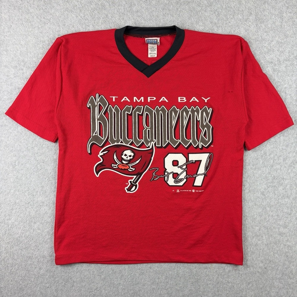 Vintage Tampa Bay Buccaneers Shirt Mens Medium Bert Emanuel NFL 90s USA Made